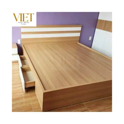 Giường Gỗ MDF 2 Hộc KéoGiường Ngủ Gỗ Freeship HCM Kích Thước Mẫu Theo Yêu Cầu