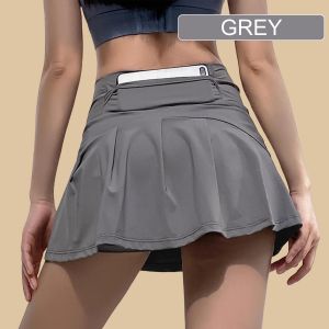 FUYOGI Tennis Skirt Sports Running High Elasticity Skin-friendly Pocketed UV-Protection Gymnastics Fitness Badminton Outdoor Training