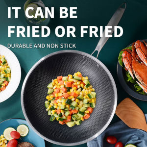 KAISAVILLA Non Stick Pan Stainless Steel Non Stick Frying 32CM Super Non Stick Pan Trending na Kawali ni Marvin 32CM Big Flat Non-Stick Frying Pan/ Stainless Steel Non Stick Induction Pan Wok