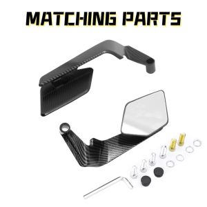 Funtimes Carbon Wind Wing Rotating Side Mirror V5 Stem Universal 14*8Cm Wide View Stealth Mirror Cermin Sisi Cermin Bela