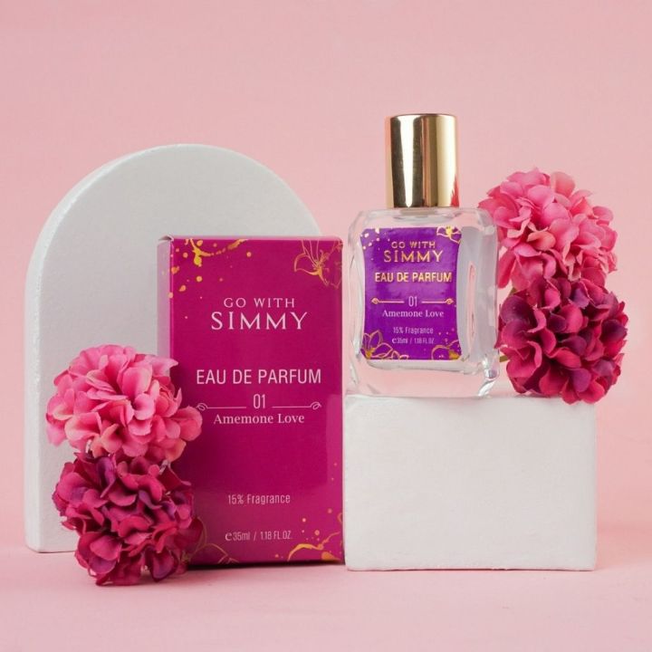 AMEMONE LOVE || GO WITH SIMMY Eau De Parfum PARFUM PRIA || WANITA || TAHAN LAMA || 35ML || BPOM || ORI