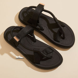 รองเท้าแตะรัดส้น สไตล์ญี่ปุ่น Sandals SD40 ชาย หญิง - Black (สินค้าพร้อมส่งจากไทย)