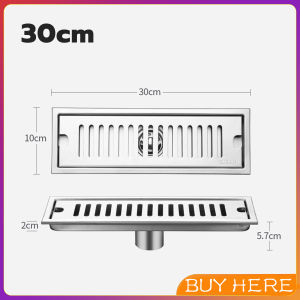 BUY HERE ตะแกรงน้ำทิ้งยาว ตะแกรงกันกลิ่น กันแมลง ชุปสแตนเลส รุ่นยาว ระบายเร็วกว่าเดิม 20cm 30cm 40cm floor drain