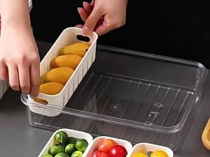 Container Food Storage Removable Compartment Food Container Leakproof Refrigerator Organizer Stackable With Lid