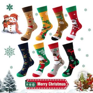 Men S Fall Winter Christmas Theme Casual Socks Warm Comfort Mid-calf Socks Men Style Christmas Santa Claus Socks 男士圣诞袜