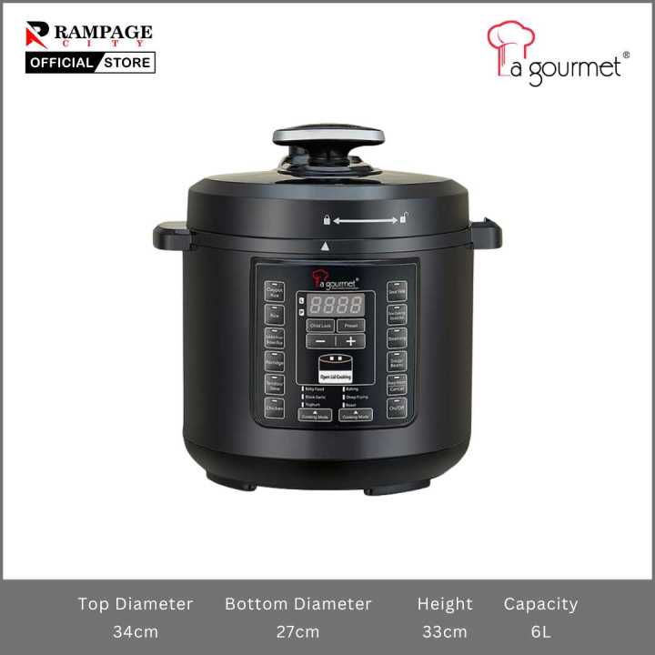 La Gourmet 14 in Healthy Electric Pressure Cooker 6L