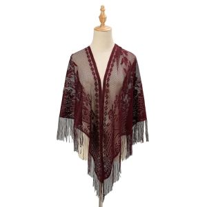 NEXASHOP With Tassel Women Shawl Hollow Multicolored Wedding Bridal Shawl Cloak Tulle Shawl Women