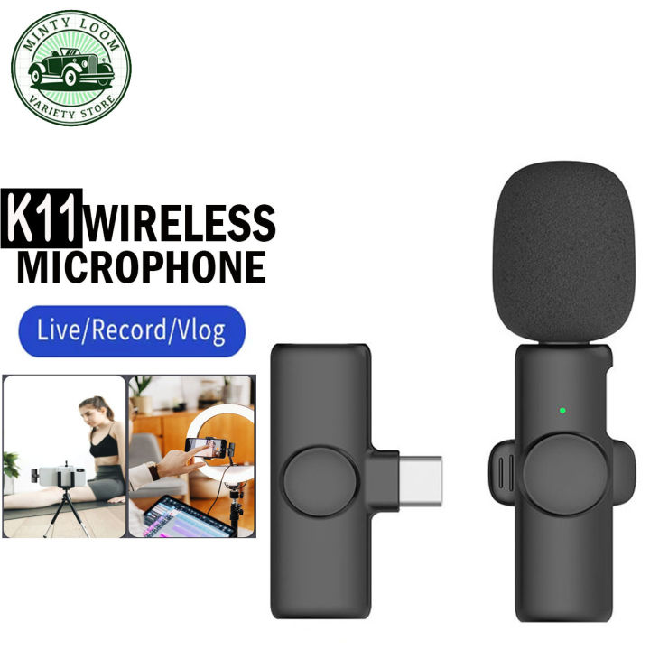 K11 Wireless Lavalier Microphone Portable Audio Video Recording