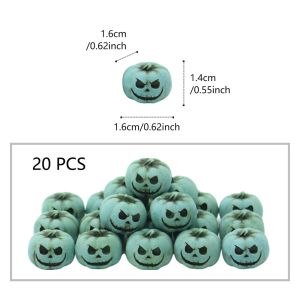 GUNG 20PCS White Orange Green Miniature Halloween Pumpkins Bonsai Ornament Resin Mini Pumpkin Ornament Funny Scene Layout Resin Pumpkin Figurine Halloween Party