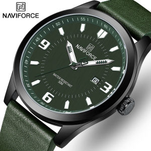NAVIFORCE Top Original Brand Business Mens Quartz Watch Casual Fashion Leather Strap Sport Date Waterproof Men Clock Watch