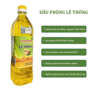 Dầu Lạc nguyên chất 1Lit. Dầu phộng Lê Thông nấu trực tiếp không cần khử. Thơm nhẹ tốt cho ăn chay