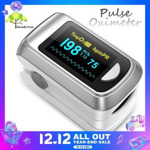 Health Tree Pulse Oximeter Fingertip Blood Oxygen Saturation Monitor Heart Rate Monitor Oxygen Meter OLED Screen