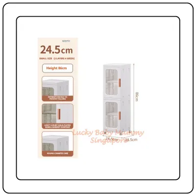 【JJ HOME】Narrow Slot Foldable Cabinet/Plastic Storage Drawers/Home Organizer/Stackable Transparent Storage
