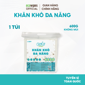 Khăn Vải Khô Đa Năng Cho Bé Ecobi Túi 300/600/900G Không Mùi Mềm Dai Thấm Hút Tốt