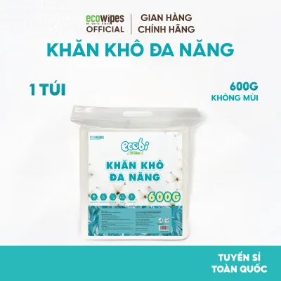 Khăn Vải Khô Đa Năng Cho Bé Ecobi Túi 300/600/900G Không Mùi Mềm Dai Thấm Hút Tốt