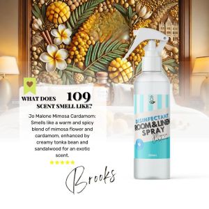 My Home 109 MIMOSA CARDAMOM Premium Room and Linen Disinfectant Spray Paraben Free Car Bathroom Home