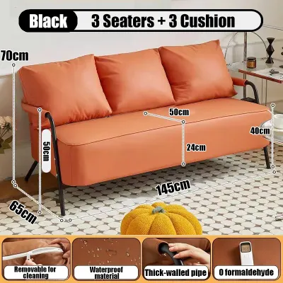 sofa for 2 seater Sofa Technical Fabric Sofa Bed Orange/White/Black Sofa Chair With High Resilience Sponge