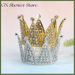 GNStore[COD] คราวน์เค้ก Topper คริสตัลเพิร์ล Tiara เด็กผมเครื่องประดับวันเกิดอุปกรณ์