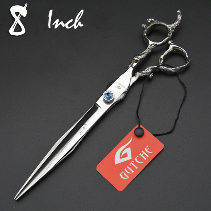 Osaqi 8.5" Left-Handed Upward Curved Pet Scissors - Japanese Steel For Dog Grooming