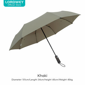 LORDWEY&Parachase Automatic Umbrella for Men Rain Folding Umbrella Windproof Strong Designer Outdoor Umbrella Corporation Wooden Handle