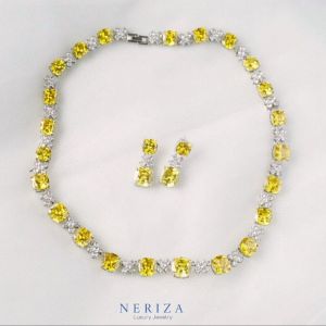 Neriza jewelry/ชุดเครื่องประดับเพชรสังเคราะห์เกรดเพรีเมี่ยมประกายไฟเทียบเท่าเพชรแท้ จัดส่งพร้อมกล่อง NZC006