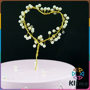 Klimo Pearl Crown Cake Topper Decor Birthday Fairy Stick Party Wedding Anniversary Crown Decoration