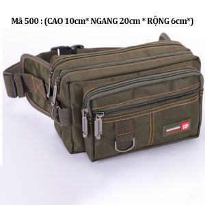 Túi đeo bụng cao cấp 6 ngăn ĐB84 cao cấp 2 màu rêu - đen vải dày dặn [SẢN PHẨM MỚI]