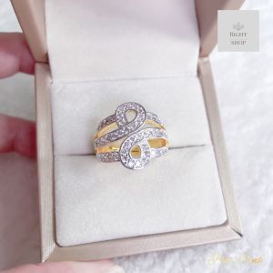 แหวนเพชรหน้ากว้างดีไซน์เลขมงคลอินฟินิตี้เหลือกินเหลือใช้ไ ม่มีหมด ขนาดฟรีไซต์