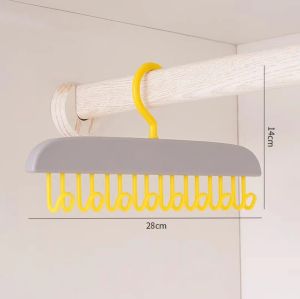 ไม้แขวนเสื้อผ้า 8ตะขอ ที่เเขวนเสื้อผ้า ตะขอไม้แขวนผ้าพันคอ ไม้แขวนเสื้อกล้าม ประหยัดพื้นที่ 4สี 28 x14 ซม