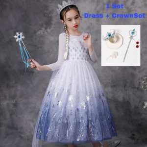 Frozen Anna Elsa Terbaru Princess Kostum Impor Dress Baju Pesta Ulang Tahun Princess Anak