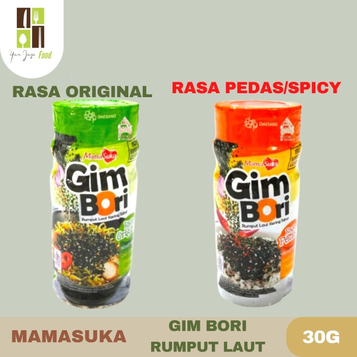 Mamasuka Gim Bori Rumput Laut Tabur Original/Pedas 30g Botol/ Pouch 60g
