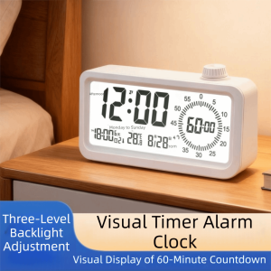 IIU Silent Visual Digital Timer Rechargeable Multifunctional Clock Time Manager Month Week Day Display Countdown Timer Student