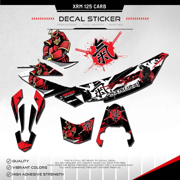 Honda XRM 125 Carb Decals ( Riders Base Fully Laminated Gloss Vinyl