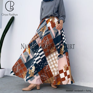 Rok Panjang Wanita Terbaru Model Payung Mayung Lebar Nafisha Umbrella Long Skirt Full Furing