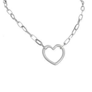 Modern Heart Pendant Necklace Stylish Paperclip Chain Necklace Fashion Neck Present for Women Who Love Details
