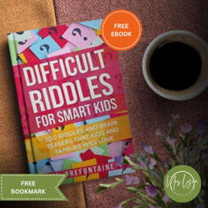 Difficult Riddles for Smart Kids (paperback) w/ Free Ebook and Bookmark