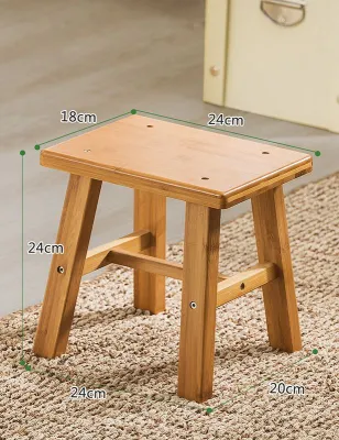 Familife Multifuntional Bamboo Stool Chair Solid Wood rectangle Stool Bamboo Bench For Childrens Adult Bamboo Stool Living Room
