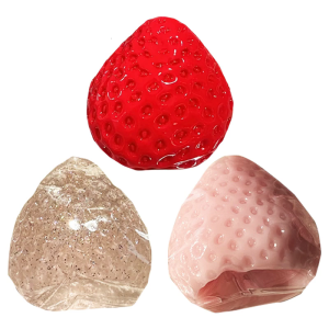 Novelty Strawberry Shape Squeeze Toy Soft Bounce Venting Toy Rebounding Maltose Soft Strawberry Squeeze Toy Photo Props