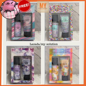 Victoria_ Secret Travel Perfume Body Mist  & Body Lotion Gift Set - Candy Baby / Cake Confetti / Sugar High / Fruit Crush