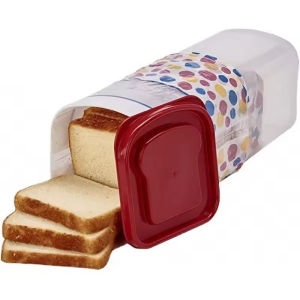 Mishilei Bread Storage Box Airtight Vertical Plastic Loaf Container With Lid Toast Snack Food Organizer
