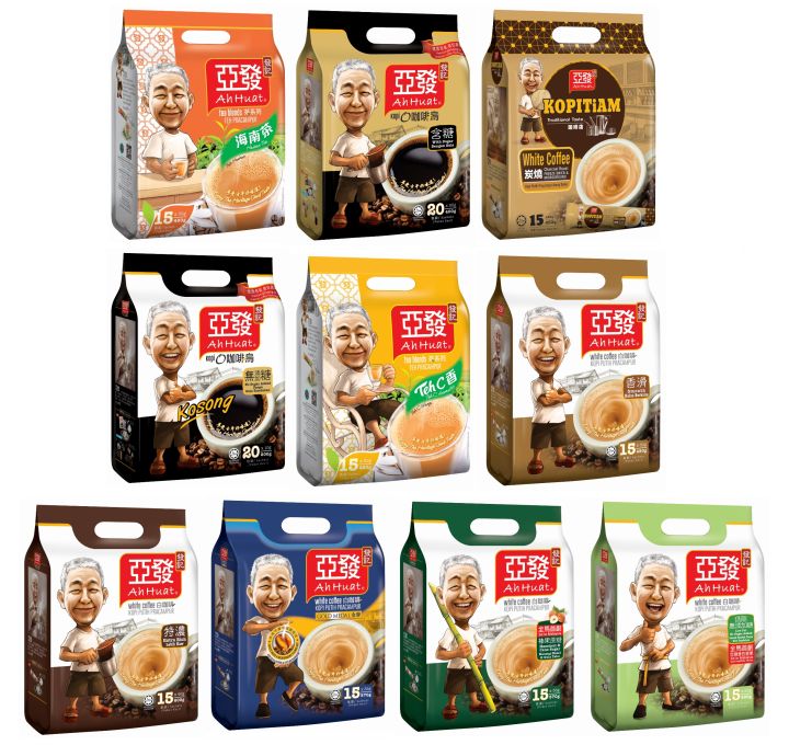 Ah Huat 3in1 WHITE COFFEE / KOPI O / TEH / COCO- ALL FLAVOUR 亞發白咖啡 (NEW ...