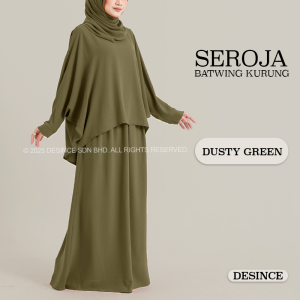 🇲🇾 DESINCE Baju Women Seroja Batwing Kurung Baju Kurung Muslimah Wanita WW 051