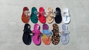[Free Shipping] TB Transparent WomenS Jelly Flip-Flops Famous Brand WomenS Sandals New Flat-Soled Slippers