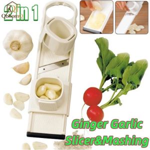 Garlic Slicer Cutter Shredder Multi-Functional Kitchen Tool for Vegetable Peeling & Garlic Pressing