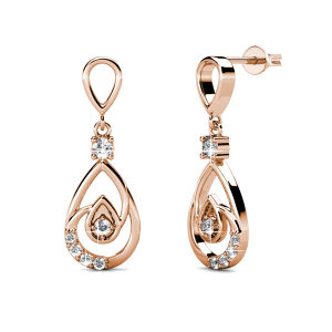 Her Jewellery Laycie Dangling Earrings - Luxury Crystal Embellishments plated with 18K Gold