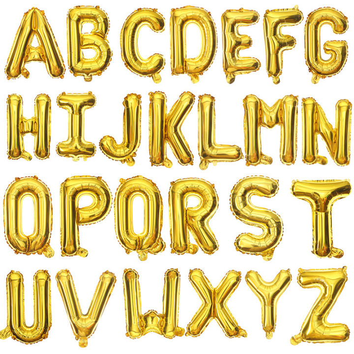 16 Inch Gold Alphabet Letters Balloon Kids Birthday Party Decorations
