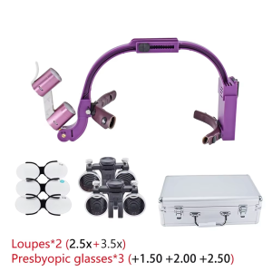 Colourful Full Set Dental Loupe Magnifier with Headlight LED Light 2.5X 3.5X Dentist Loupes Lamp For Lab Dentistry Equipment