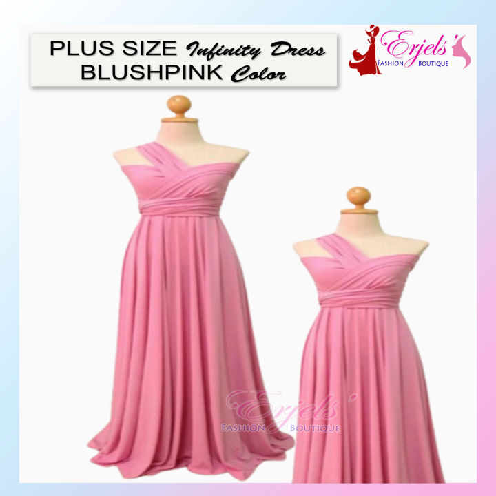 PLUS SIZE BLUSH PINK Infinity Dress With Tube Floorlength Freesize 34 40 waistline Lazada PH