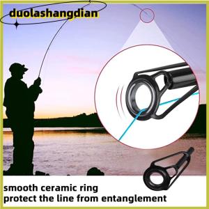 [Duola] เบ็ดตกปลาสแตนเลสด้านบนแหวนพอร์ซเลน8ชิ้น DIY ปลายเบ็ดตกปลาอุปกรณ์ตกปลา Pesca