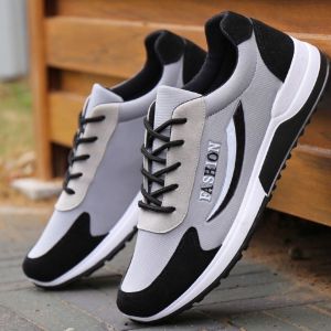 Korean Fashion Sneakers rubber shoes for men For Men Low Cut Thick Sole Casual Shoes Anti-Slip Wear-Resistant Flat Shoes